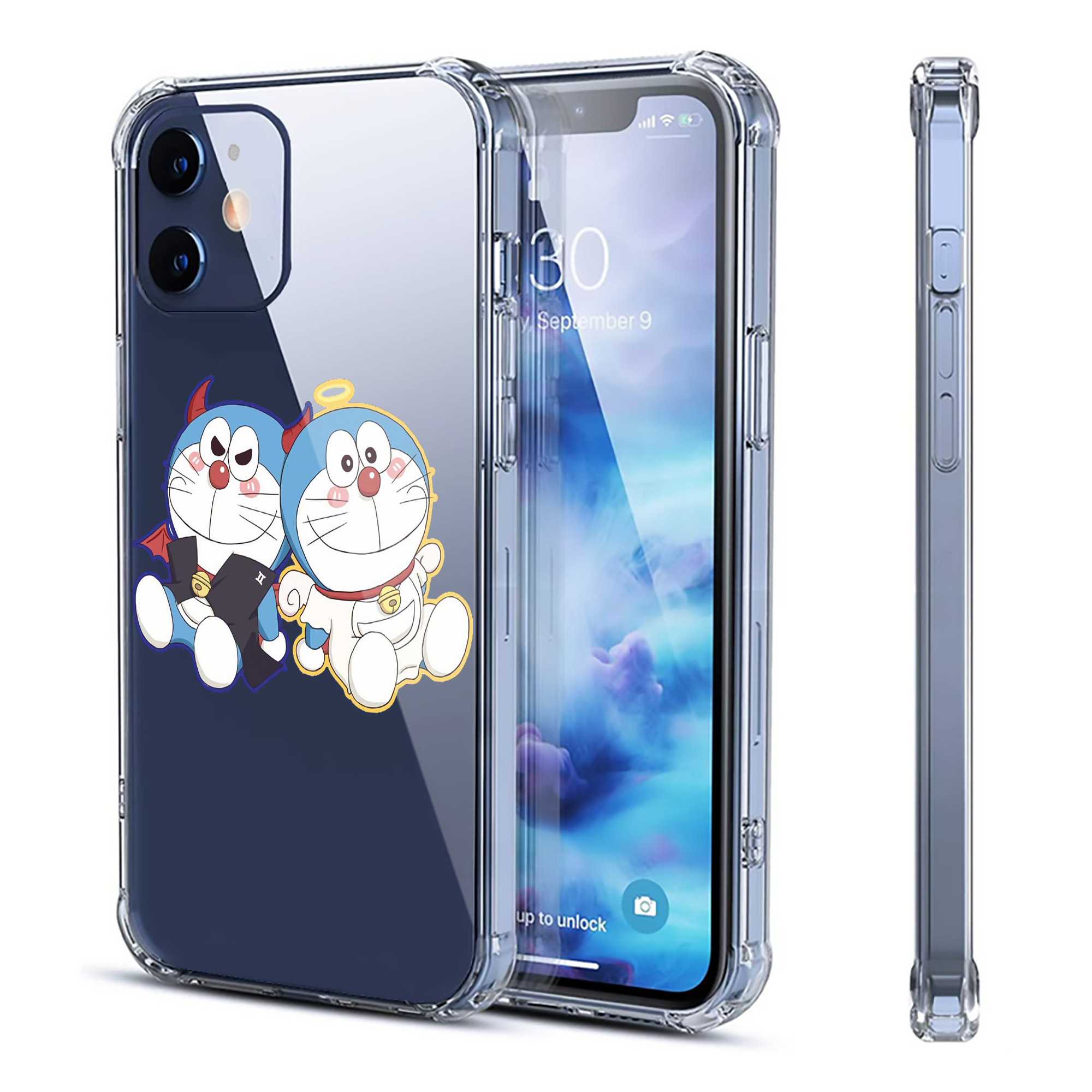（画像用） ドラえもん Doraemon 【iPhone 12シリーズ対応】透明スマホケース（クリアソフトケース）